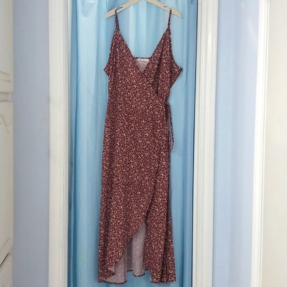 Maroon Floral Dress